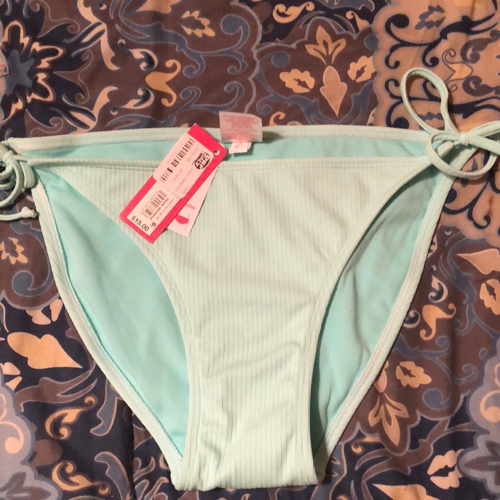 Juniors ribbed Hipster swimsuit bottom, tie style sized Large